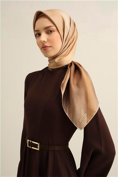 Armine Soyut Desenli Saf İpek Twill Eşarp 9308D 08