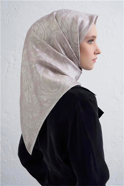 Armine Soyut Desenli Saf İpek Twill Eşarp 9431D 85
