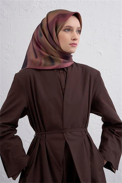Armine Soyut Desenli Saf İpek Twill Eşarp 9436D 31