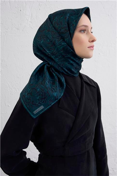 Armine Soyut Desenli Saf İpek Twill Eşarp 9431D 81