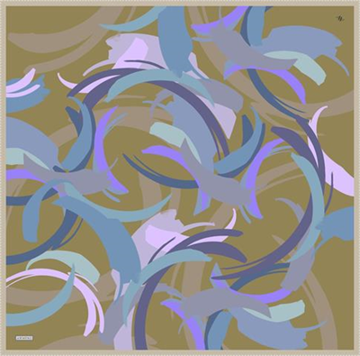 Armine Soyut Desenli Saf İpek Twill Eşarp 9328D 31