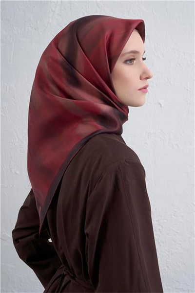 Armine Soyut Desenli Saf İpek Twill Eşarp 9436D 80