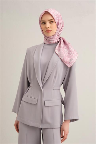 Armine Soyut Desenli Saf İpek Twill Eşarp 9311D 01
