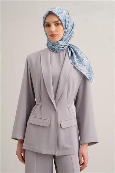 Armine Soyut Desenli Saf İpek Twill Eşarp 9311D 33