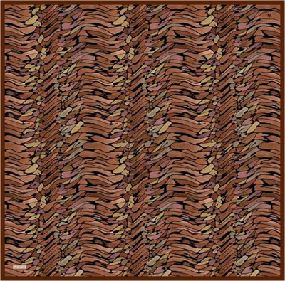 Armine Soyut Desenli Saf İpek Twill Eşarp 9335D 52