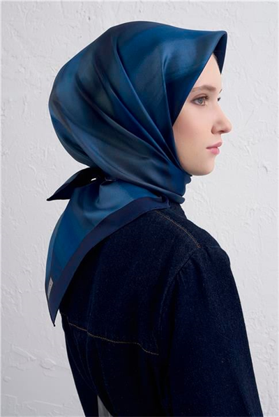 Armine Soyut Desenli Saf İpek Twill Eşarp 9436D 81