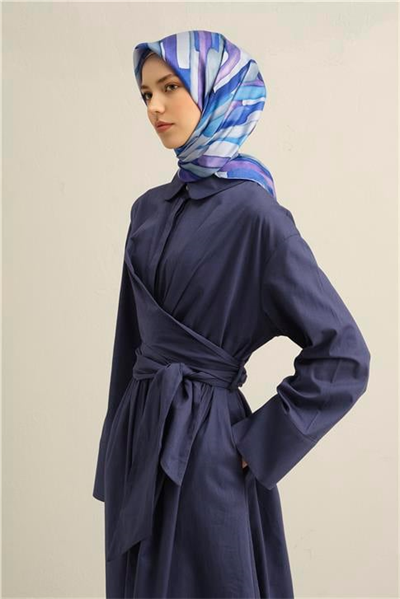Armine Soyut Desenli Saf İpek Twill Eşarp 9306D 06