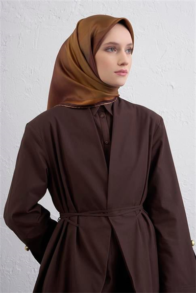 Armine Soyut Desenli Saf İpek Twill Eşarp 9436D 33