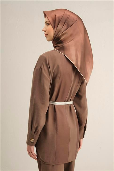 Armine Soyut Desenli Saf İpek Twill Eşarp 9308D 36