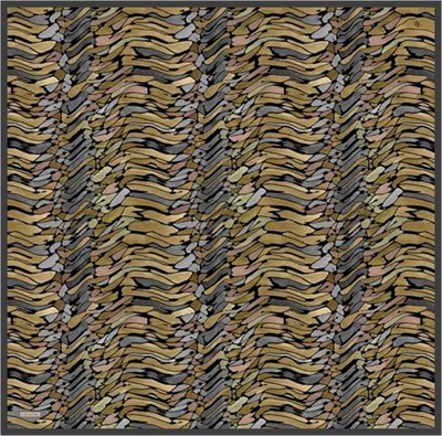 Armine Soyut Desenli Saf İpek Twill Eşarp 9335D 50