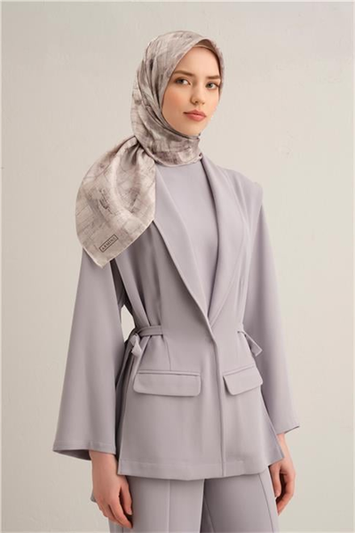 Armine Soyut Desenli Saf İpek Twill Eşarp 9339D 81