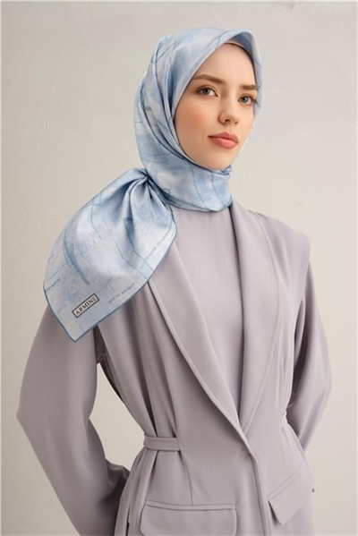 Armine Soyut Desenli Saf İpek Twill Eşarp 9339D 07