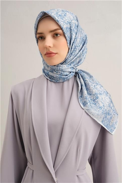 Armine Soyut Desenli Saf İpek Twill Eşarp 9311D 33