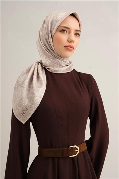 Armine Soyut Desenli Saf İpek Twill Eşarp 9311D 82