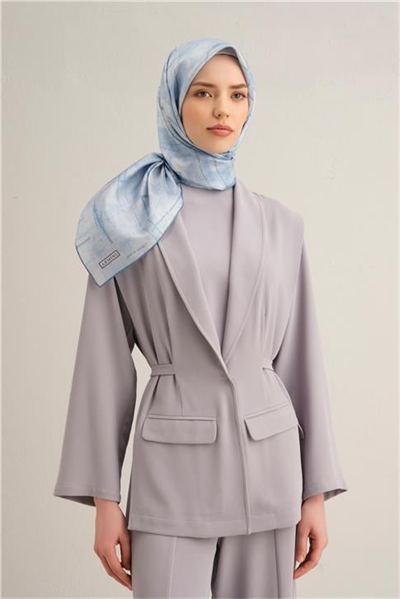 Armine Soyut Desenli Saf İpek Twill Eşarp 9339D 07
