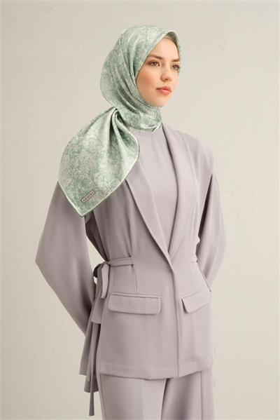 Armine Soyut Desenli Saf İpek Twill Eşarp 9311D 87