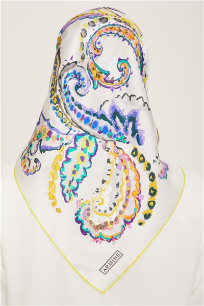 Armine Soyut Desenli Sura İpek Eşarp 24Ya9131 83 83