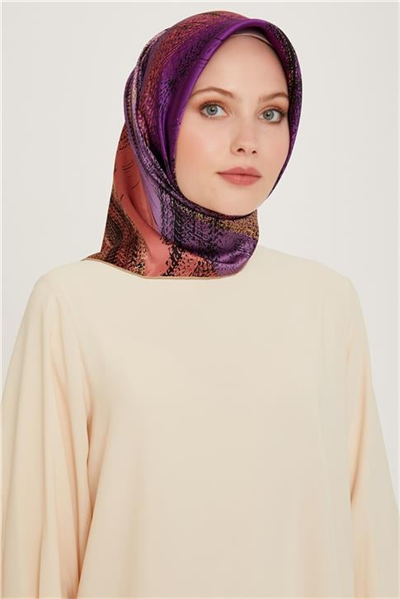Armine Soyut Desenli Sura Saf İpek Eşarp 9236D 33