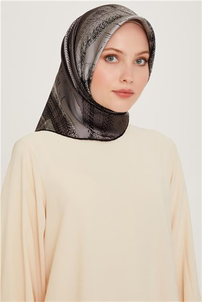 Armine Soyut Desenli Sura Saf İpek Eşarp 9236D 13