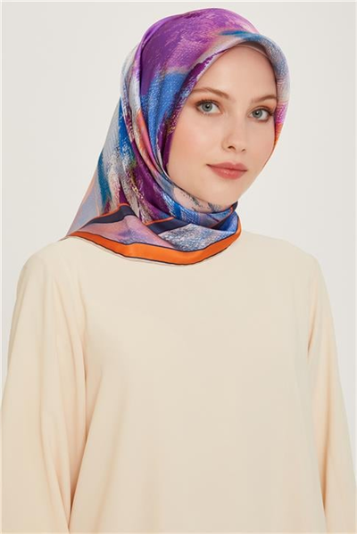 Armine Soyut Desenli Sura Saf İpek Eşarp 9240D 31