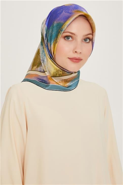 Armine Soyut Desenli Sura Saf İpek Eşarp 9240D 52