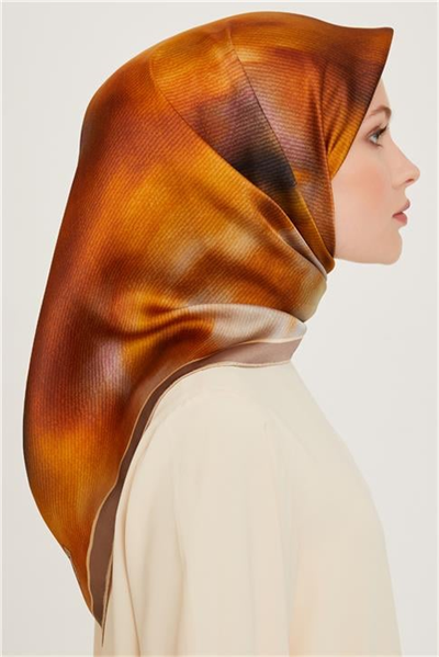 Armine Soyut Desenli Sura Saf İpek Eşarp 9233D 31