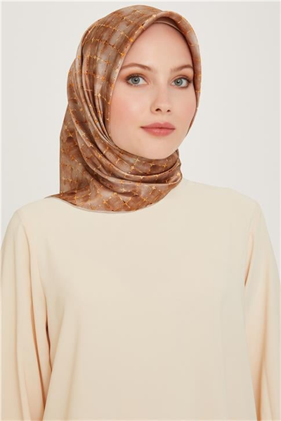 Armine Soyut Desenli Sura Saf İpek Eşarp 9259D 82