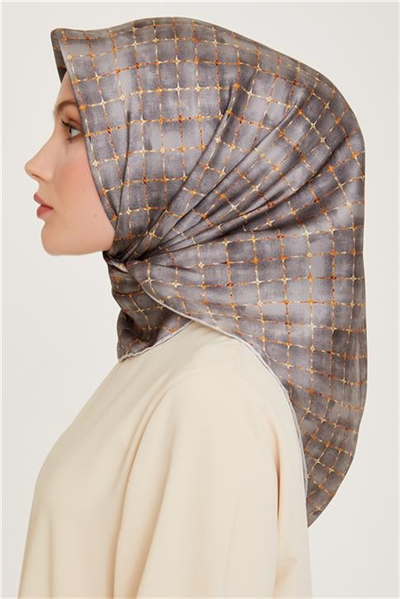 Armine Soyut Desenli Sura Saf İpek Eşarp 9259D 83