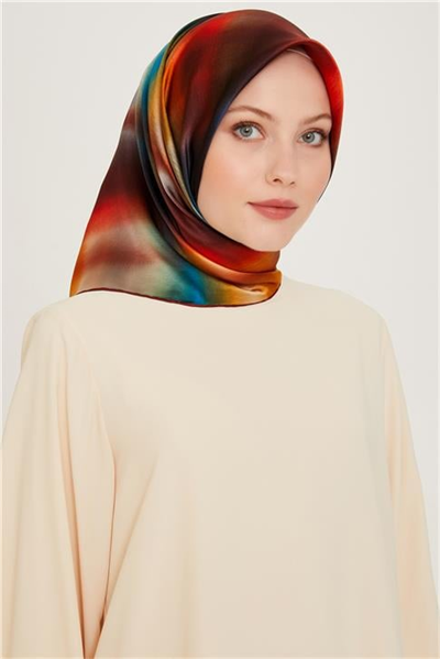 Armine Soyut Desenli Sura Saf İpek Eşarp 9229D 81