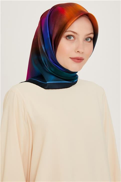 Armine Soyut Desenli Sura Saf İpek Eşarp 9233D 52