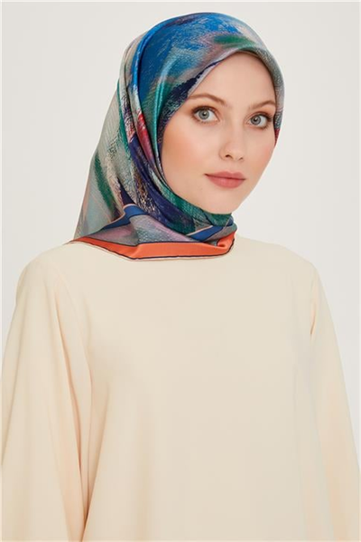 Armine Soyut Desenli Sura Saf İpek Eşarp 9240D 36