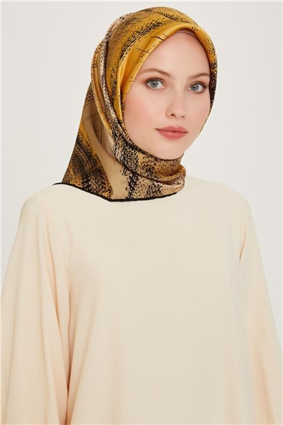 Armine Soyut Desenli Sura Saf İpek Eşarp 9236D 05