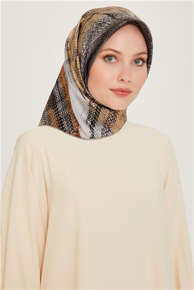 Armine Soyut Desenli Sura Saf İpek Eşarp 9236D 32