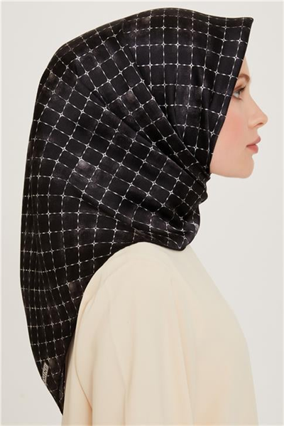 Armine Soyut Desenli Sura Saf İpek Eşarp 9259D 03