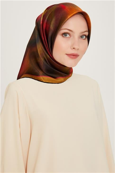 Armine Soyut Desenli Sura Saf İpek Eşarp 9233D 02