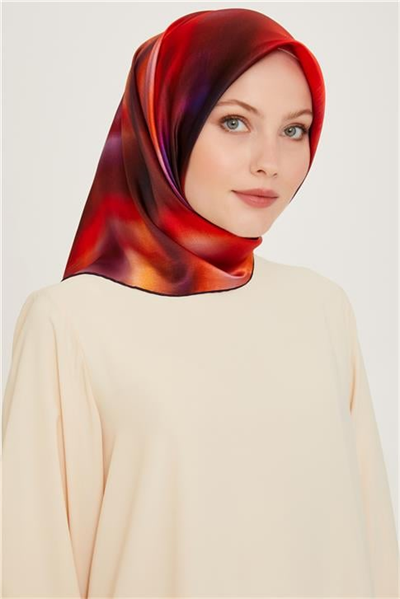 Armine Soyut Desenli Sura Saf İpek Eşarp 9229D 51