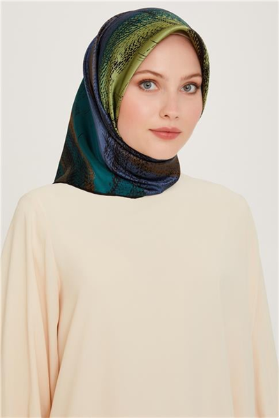 Armine Soyut Desenli Sura Saf İpek Eşarp 9236D 82