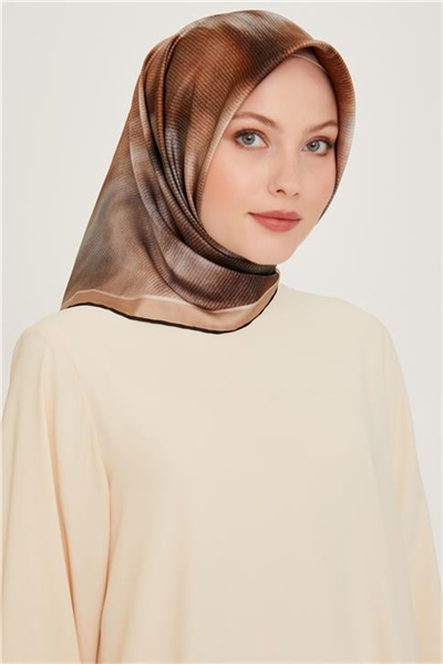 Armine Soyut Desenli Sura Saf İpek Eşarp 9233D 83