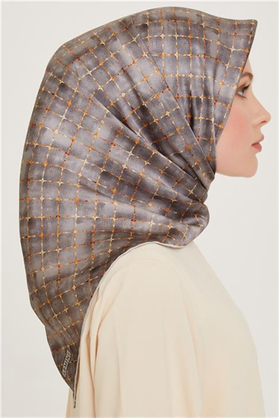 Armine Soyut Desenli Sura Saf İpek Eşarp 9259D 83