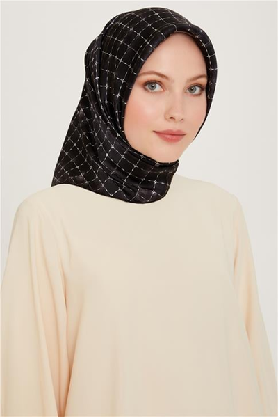 Armine Soyut Desenli Sura Saf İpek Eşarp 9259D 03