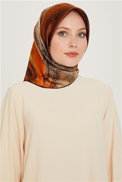 Armine Soyut Desenli Sura Saf İpek Eşarp 9236D 31