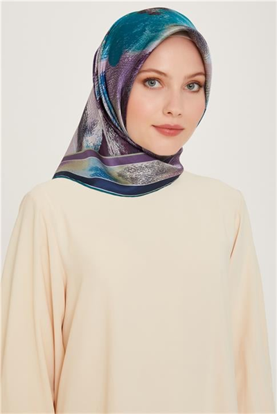 Armine Soyut Desenli Sura Saf İpek Eşarp 9240D 84