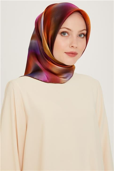 Armine Soyut Desenli Sura Saf İpek Eşarp 9229D 02