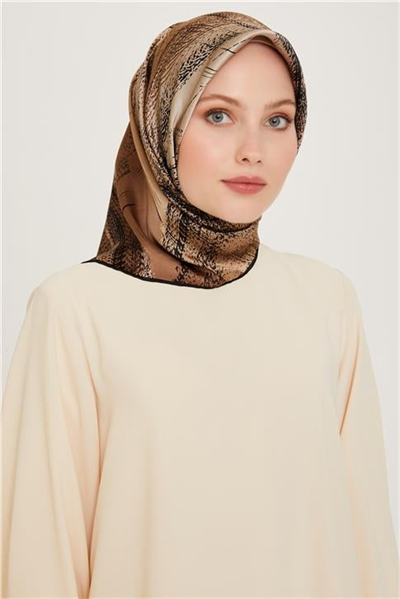 Armine Soyut Desenli Sura Saf İpek Eşarp 9236D 08