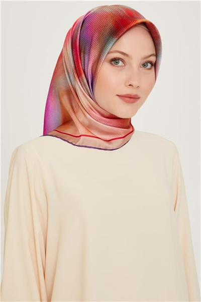 Armine Soyut Desenli Sura Saf İpek Eşarp 9244D 15 07