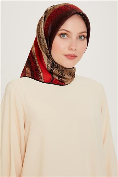 Armine Soyut Desenli Sura Saf İpek Eşarp 9236D 35