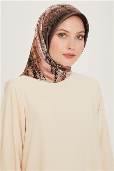 Armine Soyut Desenli Sura Saf İpek Eşarp 9236D 37