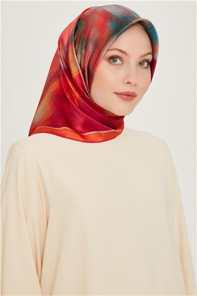 Armine Soyut Desenli Sura Saf İpek Eşarp 9233D 84