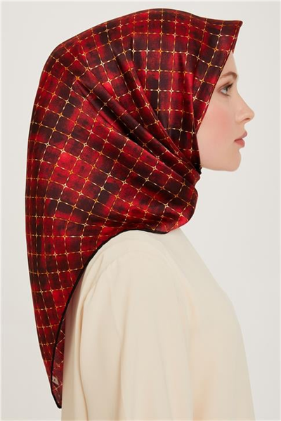 Armine Soyut Desenli Sura Saf İpek Eşarp 9259D 80