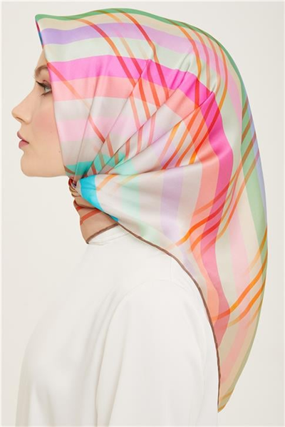 Armine Soyut Desenli Twill İpek Eşarp 24Ya9107 50 05